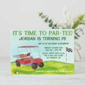 パー・ティーの時間だ!ゴルフをテーマにした誕生日パーティー 招待状 (スタンド正面)