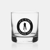 パー・ティー・おもしろいゴルファーモダン・ユーモア・ブラック ウイスキーグラス (正面)