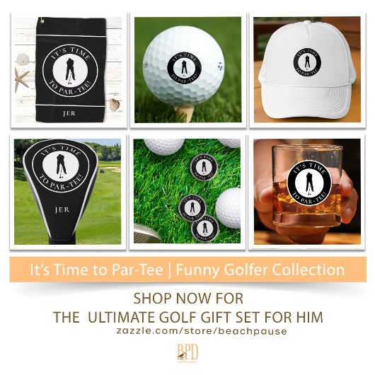 パー・ティー・おもしろいゴルファーモダン・ユーモア・ブラック ウイスキーグラス