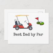 パー・ファーテ最高のィのパパ付きゴルフカート ポストカード (正面/裏面)