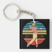 パー レインボー & ブラックで最高のパパ キーホルダー (正面)