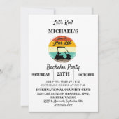 パーT型までの時間 |レトロゴルフバチュラーパーティ 招待状 (正面)