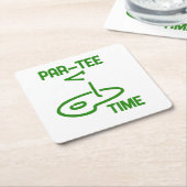 パーT型時間 スクエアペーパーコースター (アングル)