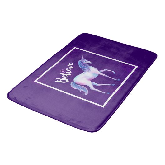 パ信じステルの水の色でユニコーン バスマット (アングル)