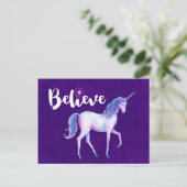 パ信じステルの水の色でユニコーン ポストカード (スタンド正面)