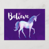 パ信じステルの水の色でユニコーン ポストカード (正面)
