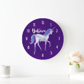 パ信じステルの水の色でユニコーン ラージ壁時計 (ホーム)