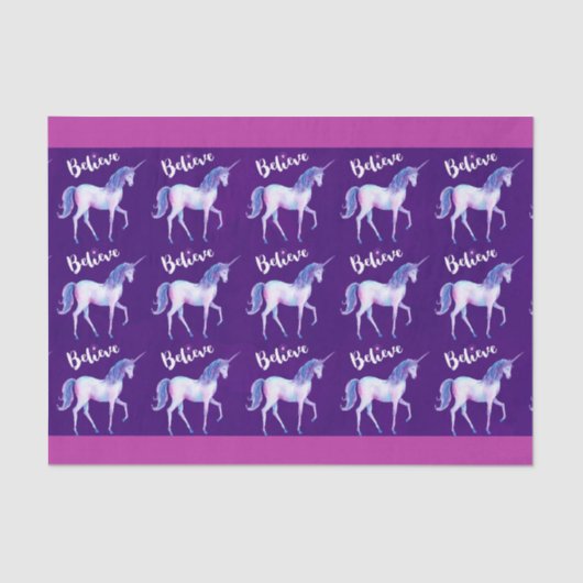 パ信じステルの水の色でユニコーン 薄葉紙 (正面)