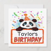 パ大切ンダ誕生日招待状 招待状 (正面)