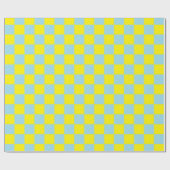 パ市松模様にステルブルーとイエロー ラッピングペーパー (フラット)