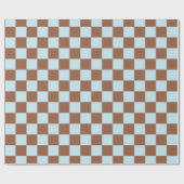 パ市松模様にステルブルーとブラウン ラッピングペーパー (フラット)