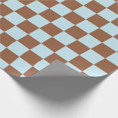 パ市松模様にステルブルーとブラウン ラッピングペーパー (角)