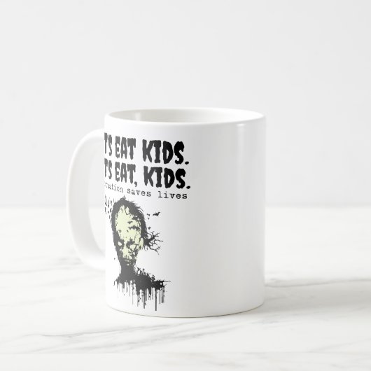 パ救クキュプションライフ、ゾンビは子供食べたち コーヒーマグカップ (正面左)