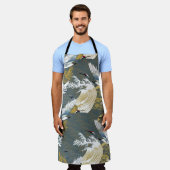 パ日本のターン~伝統的のモチーフ背景 エプロン (着用した状態)