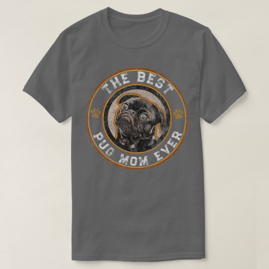 パ最高のグママEver Black Pugsオーナーマザーヴィンテージ Tシャツ (デザイン正面)