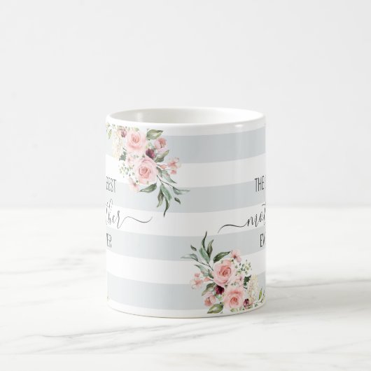 パ最高のステル色の母のフローラトート コーヒーマグカップ (中央)