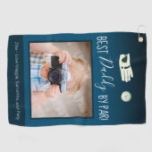 パ最高のパのお父さんの日の写真 ゴルフタオル (横)