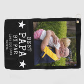 パ最高のパバイパーおじいちゃんパーソナライズされた写真ギフト ゴルフタオル (横)