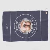 パ最高のパバイパーゴルファーモダンのカスタム写真青 ゴルフタオル (横)