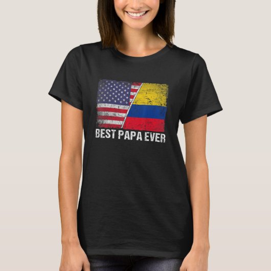 パ最高のパー父の日コロンビア米国国旗 Tシャツ (正面)