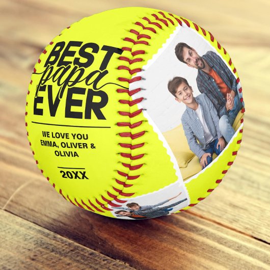 パ最高のパ・エバー・ファーザーズ・デイ・フォト・コラージュ ソフトボール