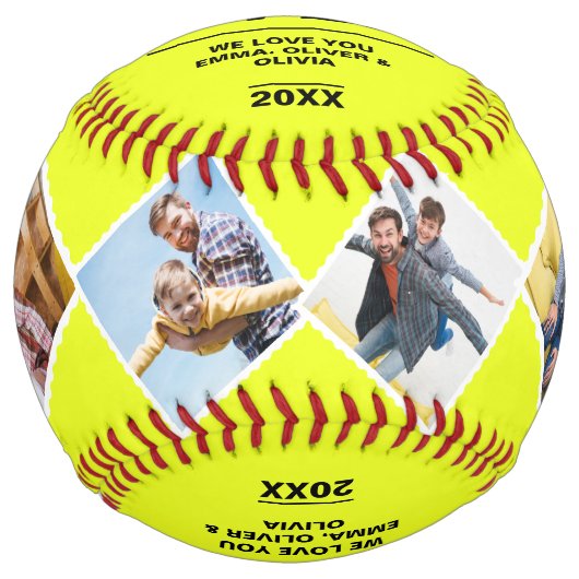 パ最高のパ・エバー・ファーザーズ・デイ・フォト・コラージュ ソフトボール (正面)