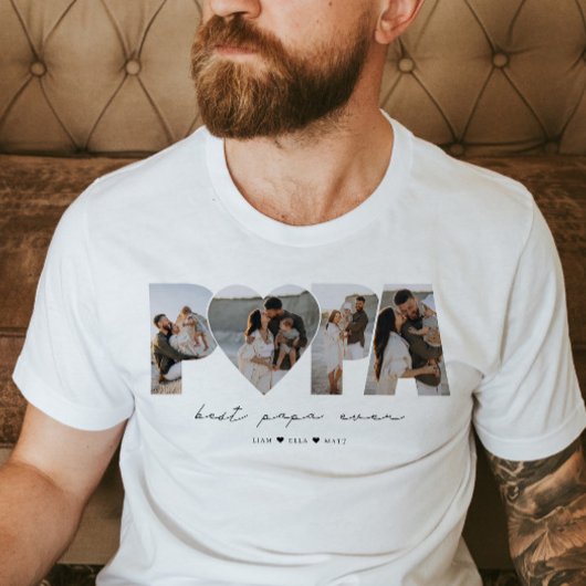 パ最高のパEver 4パパやおじいちゃん用フォトコラージュ Tシャツ