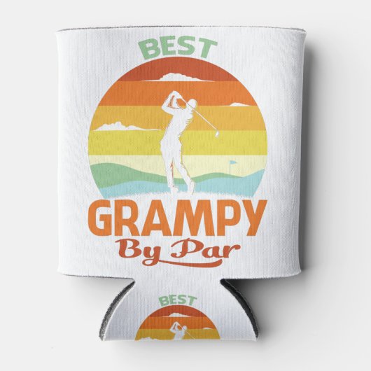 パ最高のー父の日のゴルフシャツギフトによるグラピー 缶クーラー (正面)