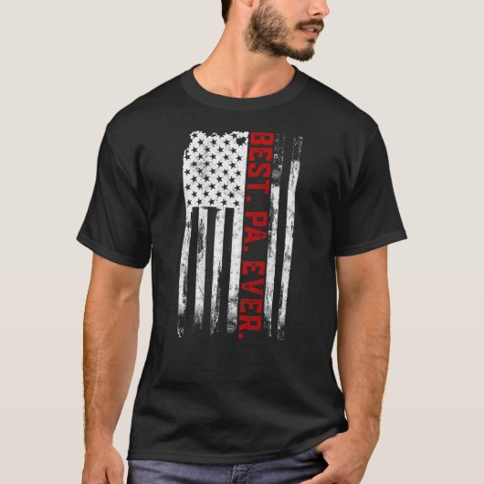 パ最高のー・エバーアメリカン米国国旗の父の日の贈り物f tシャツ (正面)