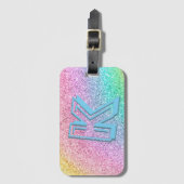 パ素晴らしステルグリッターガーリーモノグラムのカスタム ラゲッジタグ (正面縦)