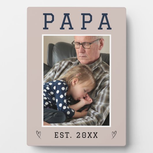 パ素朴パパーソナライズされた&グランドパ写真プラーク フォトプラーク (正面)