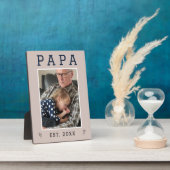 パ素朴パパーソナライズされた&グランドパ写真プラーク フォトプラーク (側面)