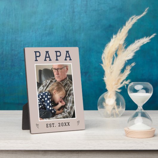 パ素朴パパーソナライズされた&グランドパ写真プラーク フォトプラーク (側面)