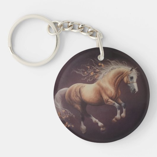 パ絵を描ステルの走馬 キーホルダー (正面)