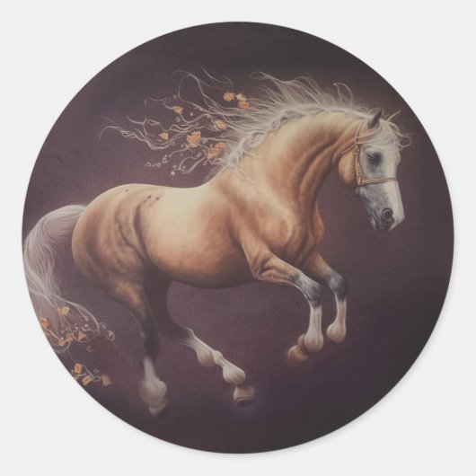 パ絵を描ステルの走馬 ラウンドシール (正面)