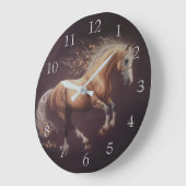 パ絵を描ステルの走馬 ラージ壁時計 (傾斜)
