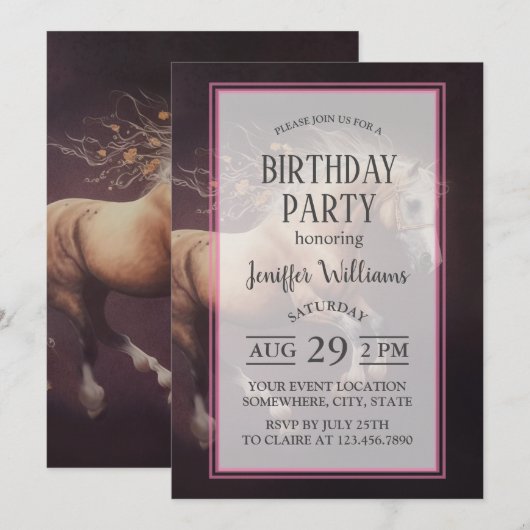 パ絵を描ステルの走馬 招待状 (正面/裏面)