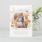 パ絵を描ンパグラス&蘭の日付写真を保存 招待状 (スタンド正面)