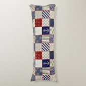 パ航海のッチワークいかり船の車輪 ボディピロー (正面縦)