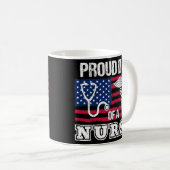 パ誇りを持ったパのナース看護米国旗 コーヒーマグカップ (正面右)