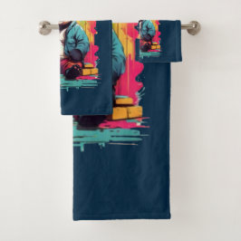 パ鮮やかンダチャーム | イラストレーションユニークアート バスタオルセット