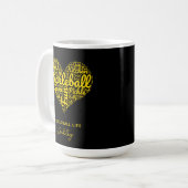 パickleballプレイヤー専用名前入りワードアート コーヒーマグカップ (正面左)