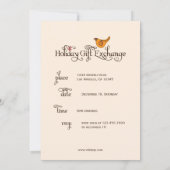 パtridge in a Pearの木のホリデーギフト交換 招待状 (裏面)