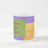 パy Amor平和および愛 フロストグラスマグカップ (正面右)