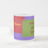 パy Amor平和および愛 フロストグラスマグカップ (正面左)