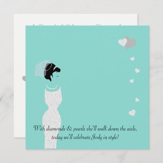 ヒアザ来ブライダルお祝いティアラパーティー 招待状 (正面/裏面)