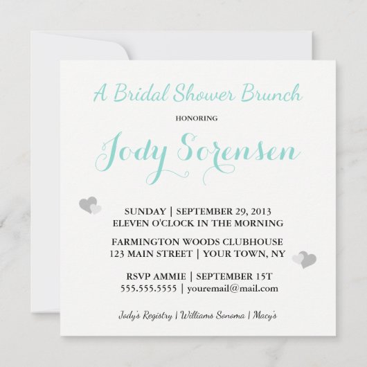 ヒアザ来ブライダルお祝いティアラパーティー 招待状 (裏面)