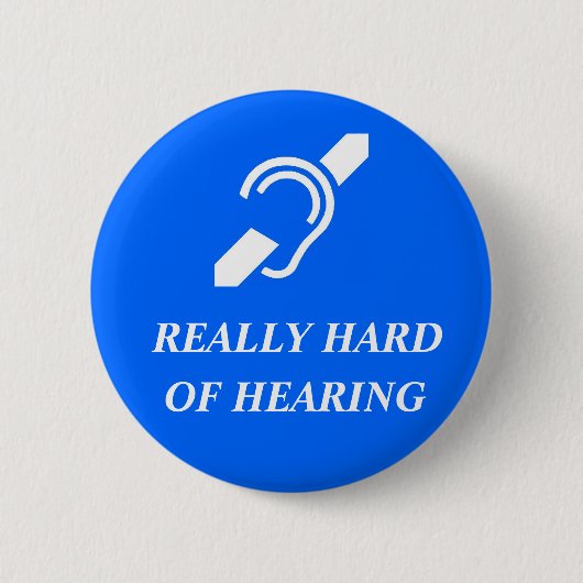 ヒアリングの実際に堅い 缶バッジ (正面)