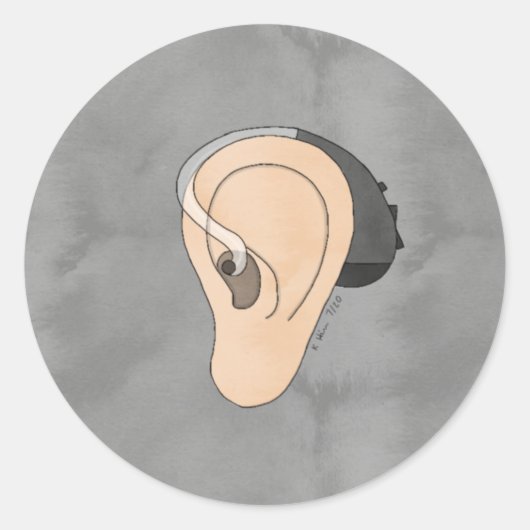 ヒアリングエイドステッカー ラウンドシール (正面)