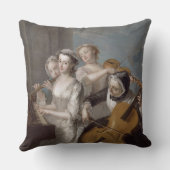 ヒアリング、c.1744-7 (キャンバスの油)の感覚 クッション (裏面)